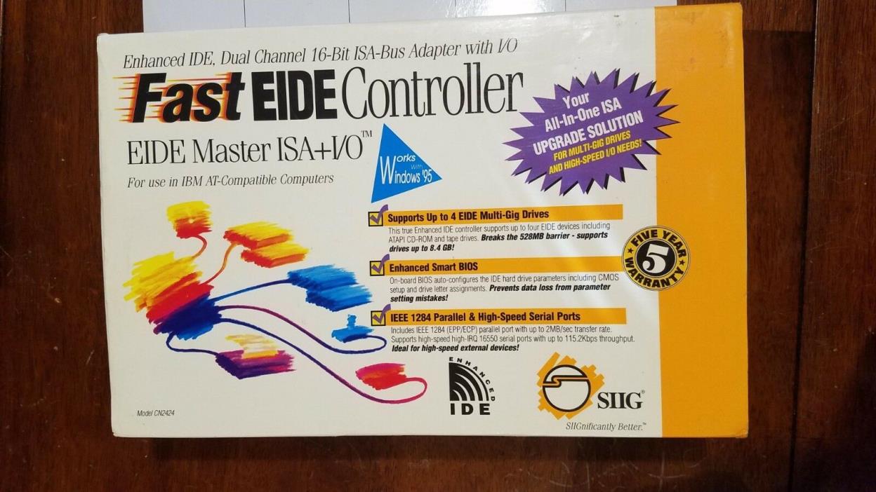 SIIG Fast EIDE Controller - EIDE Master ISA+I/O - ISA 16-bit  - New Old Stock