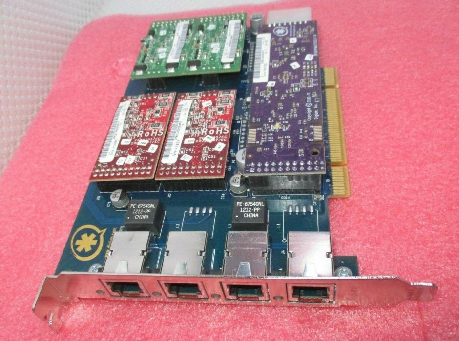 DIGIUM WILDCARD TDM410 4PORT TDM PCI CARD W/ 2 X100M, 2X S110M & 5VPMADT032  T7