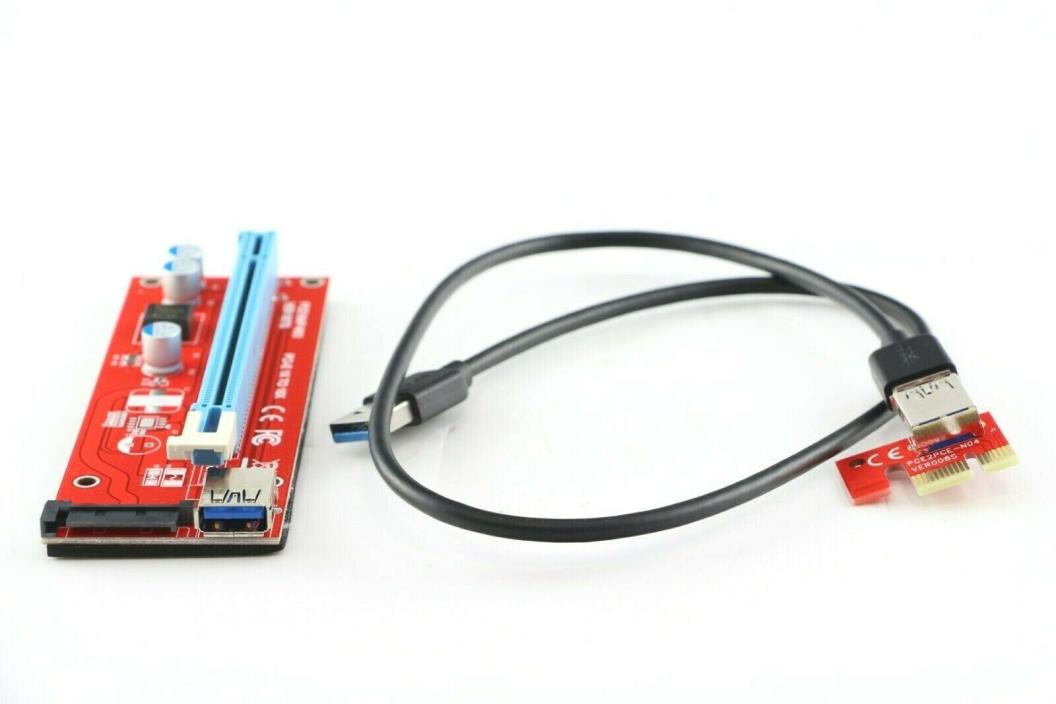 *Lot of 50* PCI-E 1x to 16x Riser Cable Card RISER-1X216X-SATA USB (AMX)