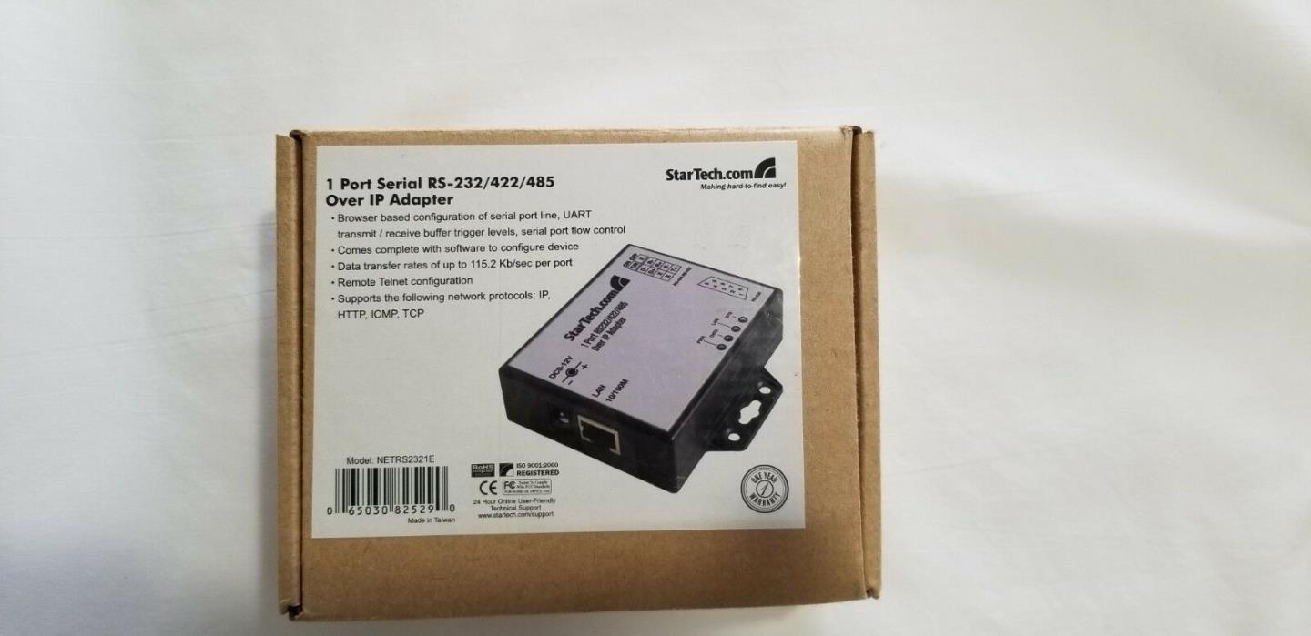 StarTech.com 1 Port RS-232/422/485 1Port over IP Adapter