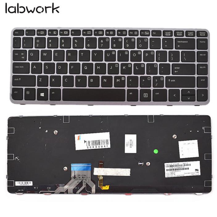 Keyboard Laptop for HP Elitebook Folio 1040 G1 / 1040 G2 Frame Backlight Silver
