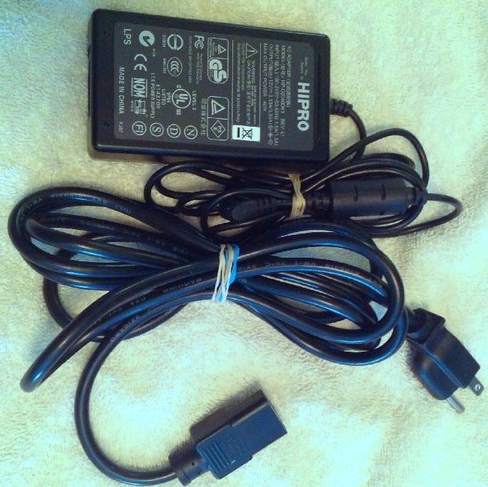 HIPRO HP-02040D43 REV: 01 12V 40W AC Power Adapter & AC Cord tested Working