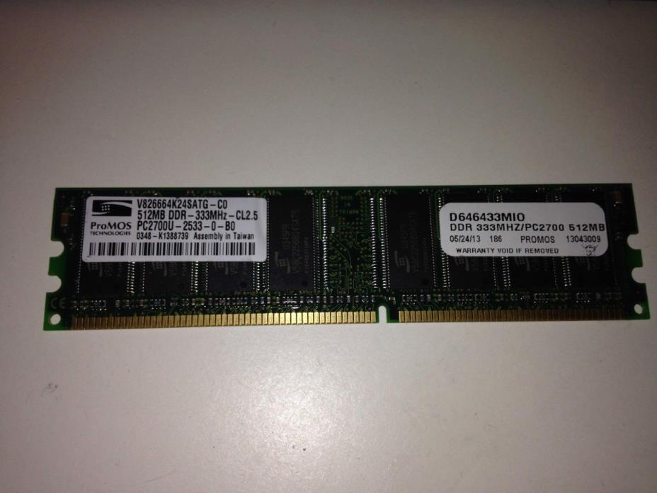 PC2700U-25330-B0 512MB DDR-333MHZ-CL2.5 Random Access Memory