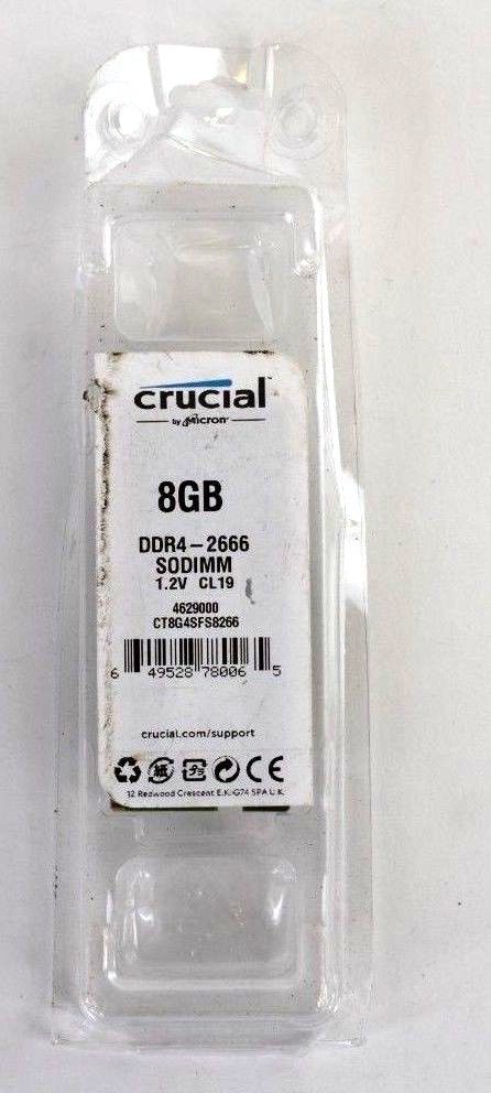 Crucial 8GB Single DDR4 2666 MT/s (PC4-21300) SR x8 SODIMM 260-Pin Memory