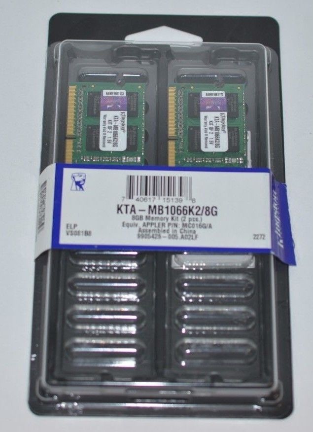 Kingston KTA-MB1066K2/8G 8 GB Memory Kit for Apple MacBook, iMac, Mini