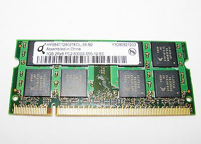 QIMONDA 1GB HYS64T128021EDL-3S-B2 Laptop MEMORY 2Rx8 PC2-5300S-555-12-E0 ,Tested