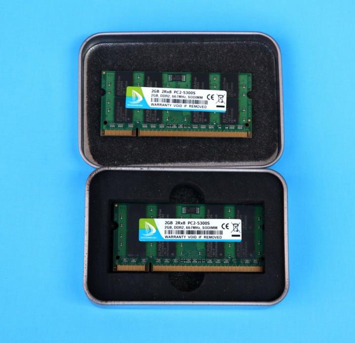 DUOMEIQI 4GB Kit2X 2GB DDR2 RAM 2RX8 PC2-5300S 667MHz 200pin SODIMM