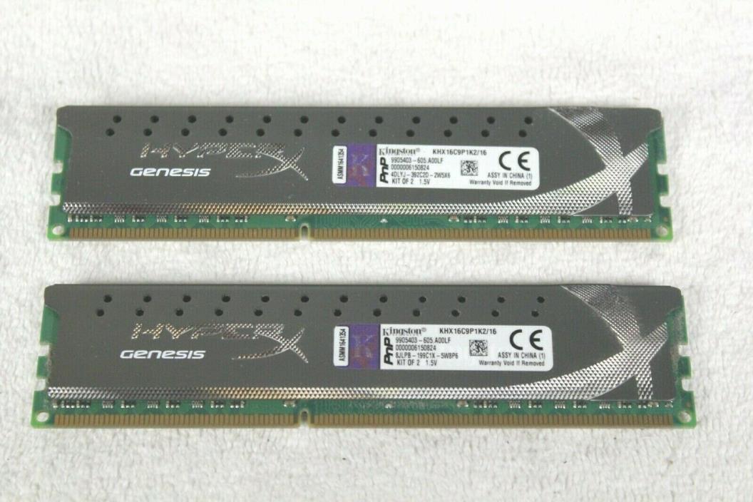 Kingston HyperX Genesis 16GB Matched SET CL9 1600MHZ DDR3 DESKTOP MEMORY 8gb X 2