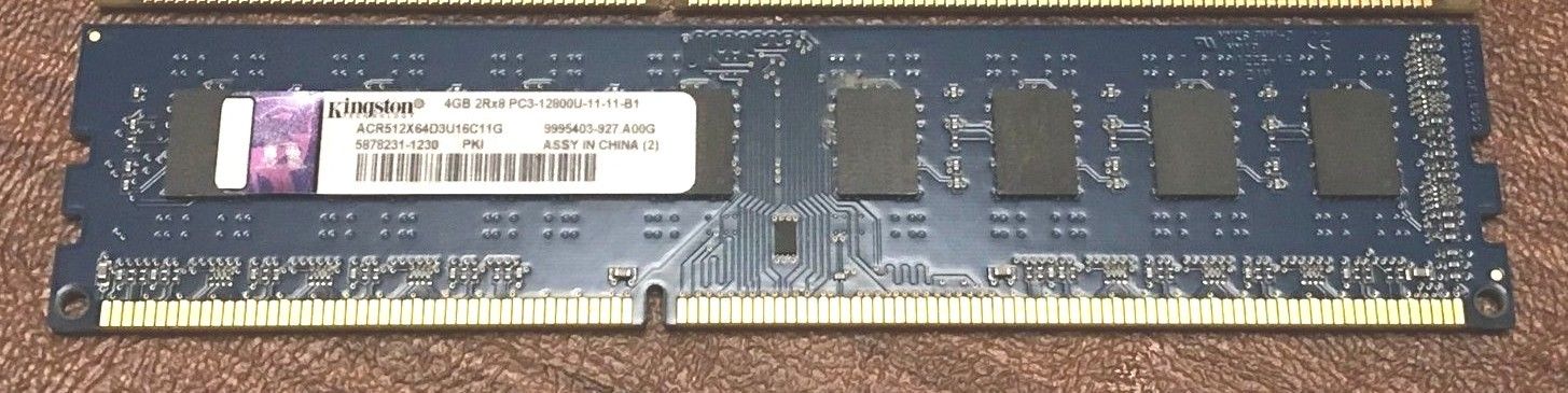 Kingston 4GB PC3-12800U DDR3 1600MHz 2Rx8 240pin RAM DIMM Desktop Memory Module