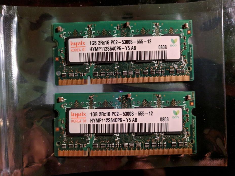 Hynix 2x1GB PC2-5300S-555-12 Laptop Memory
