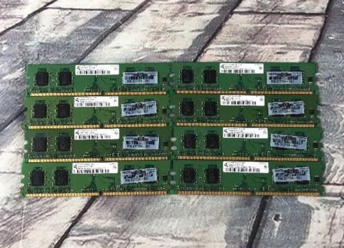Lot of 8 HYS64T32000HU-3S-B Qimonda 256MB DDR2 Non ECC PC2-5300 HP 377724-551