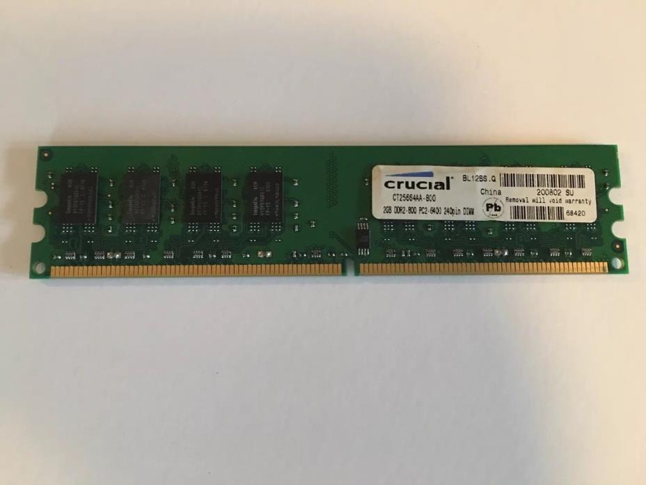 Crucial Desktop Ram BL 12BS.Q 2GB DDR2 800 PC2-6400 240 PIN DIMM