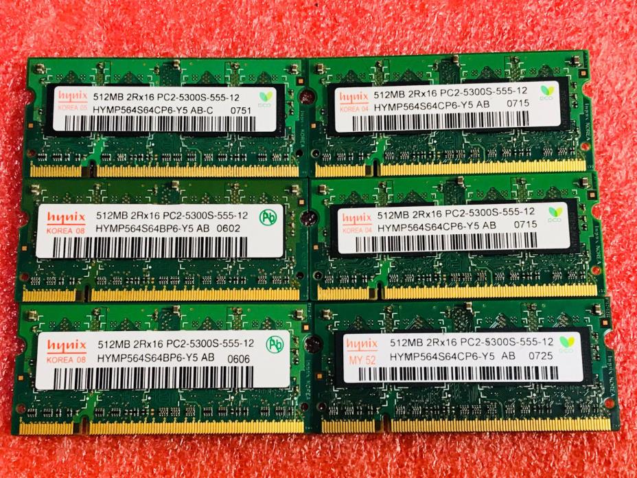 HYNIX Korea OEM 512 mb (6 x 512mb) PC2-5300s DDR2 Memory RAM
