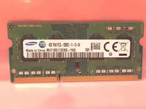 Samsung 4GB DDR3 SODIMM 1Rx8 PC3L 12800S 1600MHz Memory M471B5173EBO-YKO