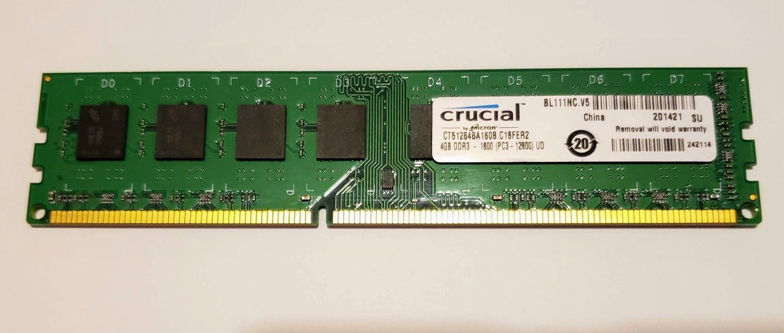 Crucial 4GB RAM DDR3-1600 240-PIN DIMM CT51264BA160B PC3-12800 Fast Shipping