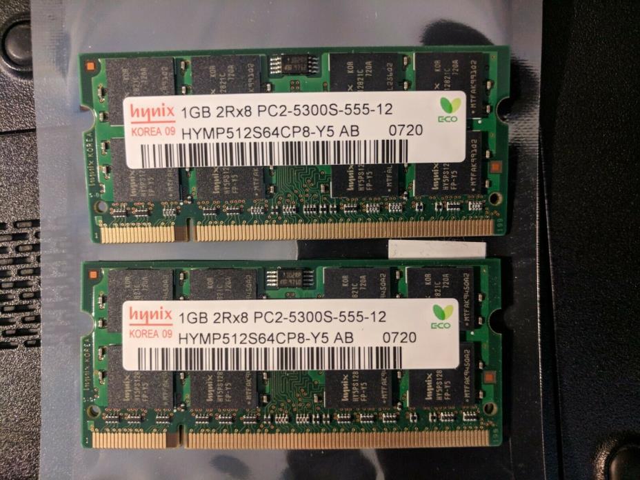 Hynix 2x1GB DDR2 PC2-5300S-555-12 Laptop Memory