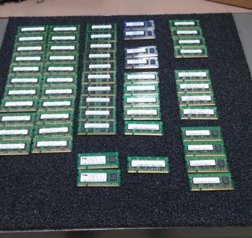 LOT OF 56 MIXED BRAND LAPTOP MEMORY