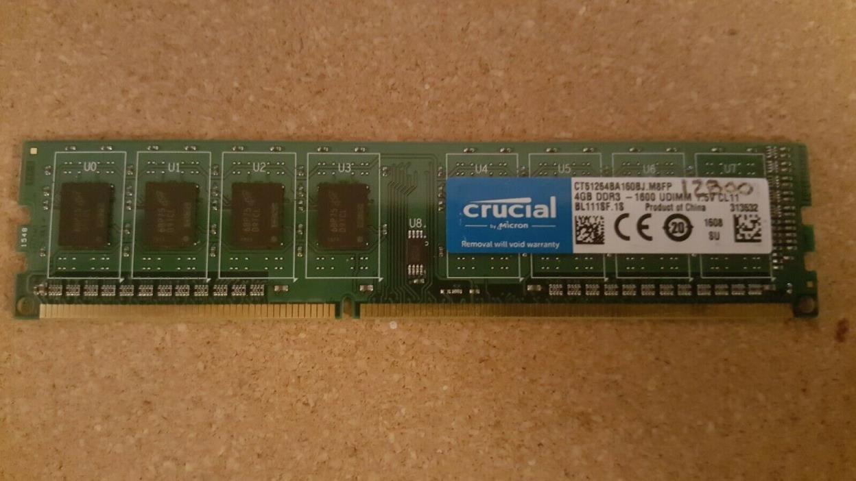 4GB Crucial DDR3 1RX8 DDR3-12800 1600MHZ Desktop Memory RAM