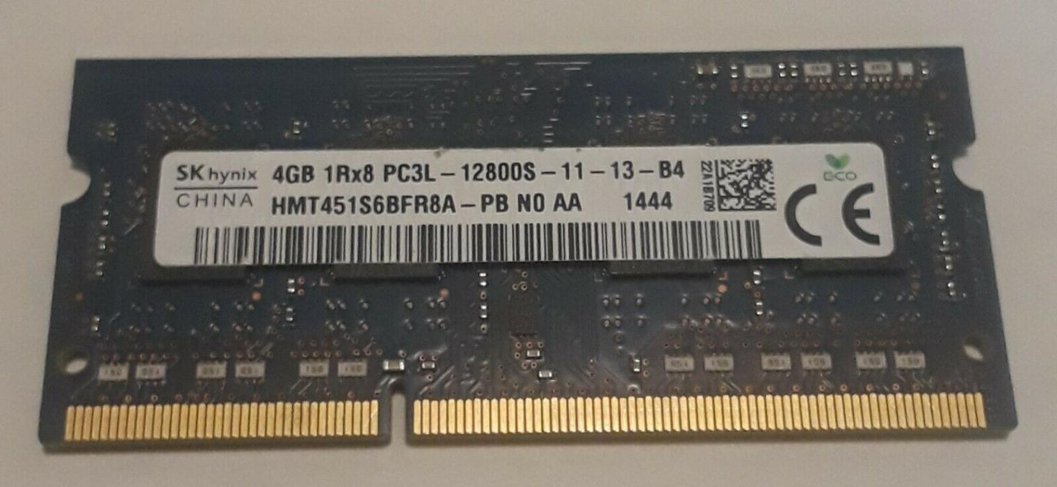 SK Hynix 4GB 1RX8 PC3L-12800s Laptop RAM  HMT451S6BFR8A-PB NO AA  TESTED