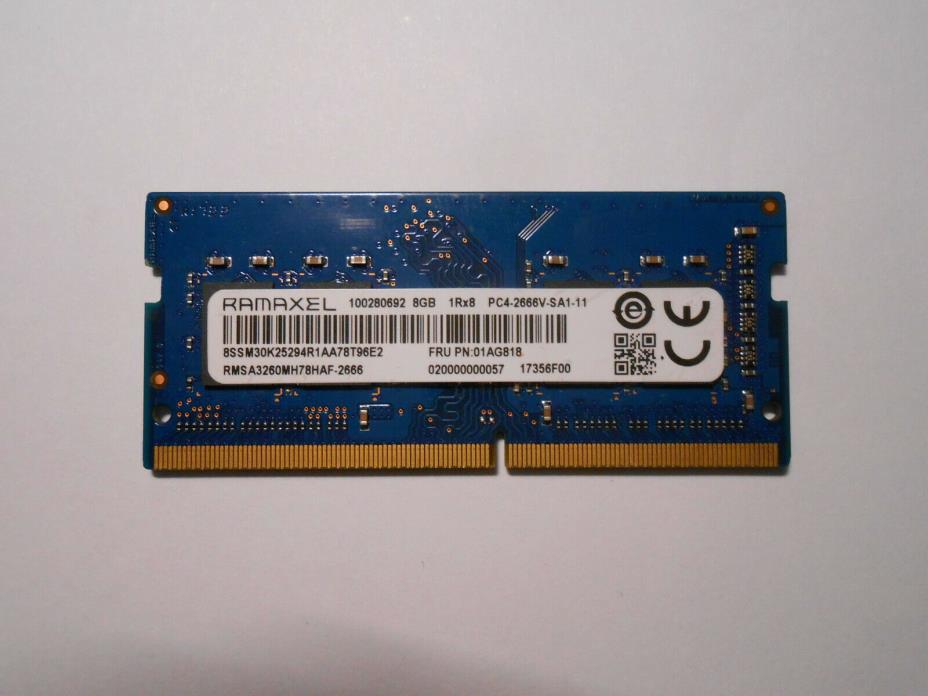 8GB Ramaxel PC4-2666V DDR4-21300 SO-DIMM Laptop Memory RAM  Lenovo FRU 01AG818