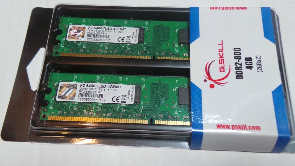 G.Skill 4 GB Kit DDR2 RAM (2x 2GB) // PC2-6400U // F2-6400CL5D-4GBNT new sealed