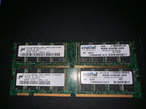 Micron Crucial Pc100 & Pc133 256MB DDR Desktop Memory