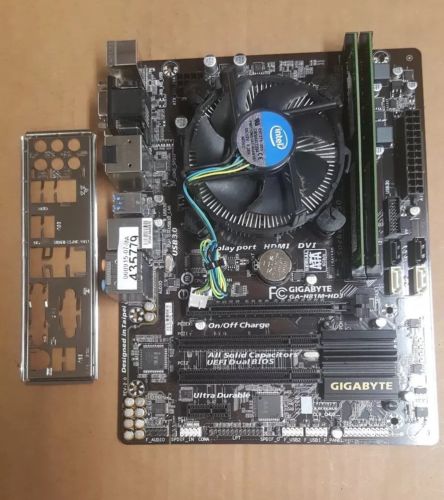 Gigabyte GA-H81M-HD3 motherboard, Intel i3 4130 CPU, Crucial 4gb ram 2x2gb