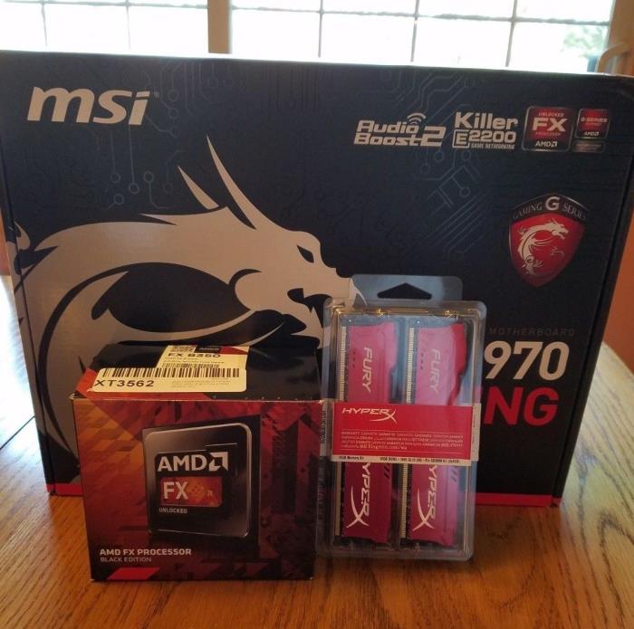 HyperX Fury 16gb DDR3 1866 CL10 AMD FX-8350 Black MSI 970 Gaming Motherboard