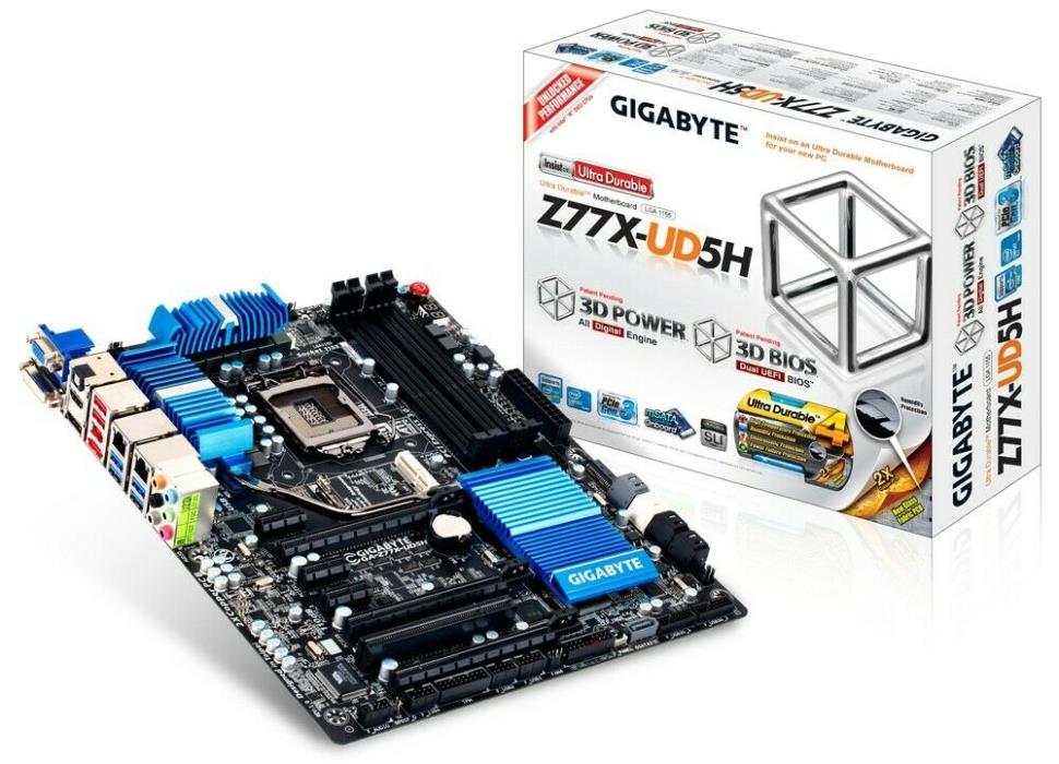GIGABYTE GA-Z77X-UD5H LGA 1155 -INTEL 2ND AND 3RD Gen CPUs - DDR3 SUPPORT-NO BOX