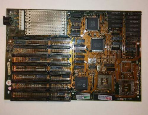 VINTAGE AT 386 8 ISA MOTHERBOARD 80387 SOCKET RETRO GAMING BOARD