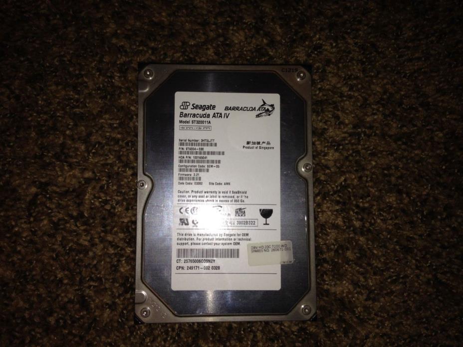 Seagate Barracuda 20 GB IDE HDD ATA IV ST320011A INTERNAL