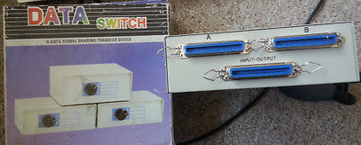 Vintage 2-Way Centronics 50 (CN50) Female Manual Data Switch Box
