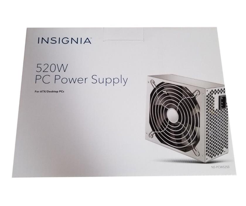 NEW Insignia 520W Computer ATX Power Supply, PC Power Supply for ATX Desktop pC