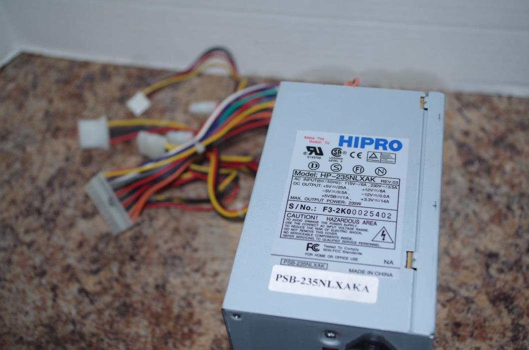 HIPRO HP-235NLXAK 235 WATT SWITCHING POWER SUPPLY
