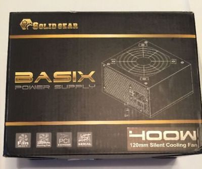 New Solid Gear Basix 400 Watt 400w Power Supply 120mm Fan Quiet PSU SATA