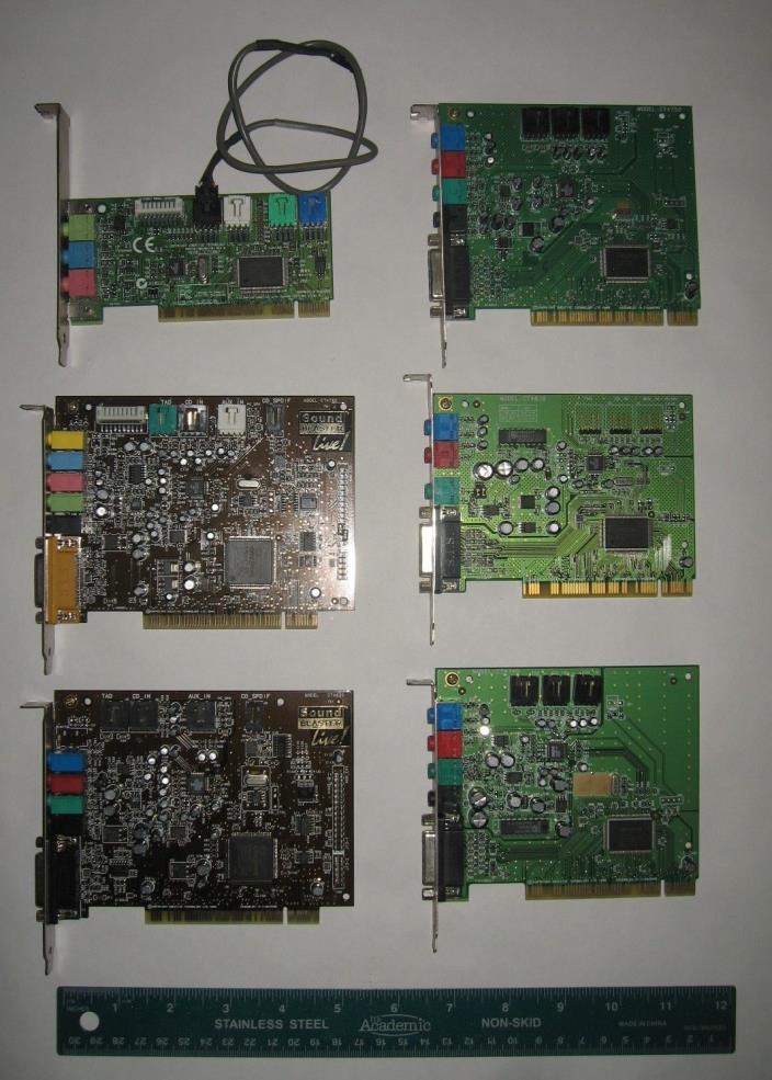 Lot of 6 Creative Sound Blaster PCI Cards CT4740 CT4750 CT4780 CT4810 CT4830
