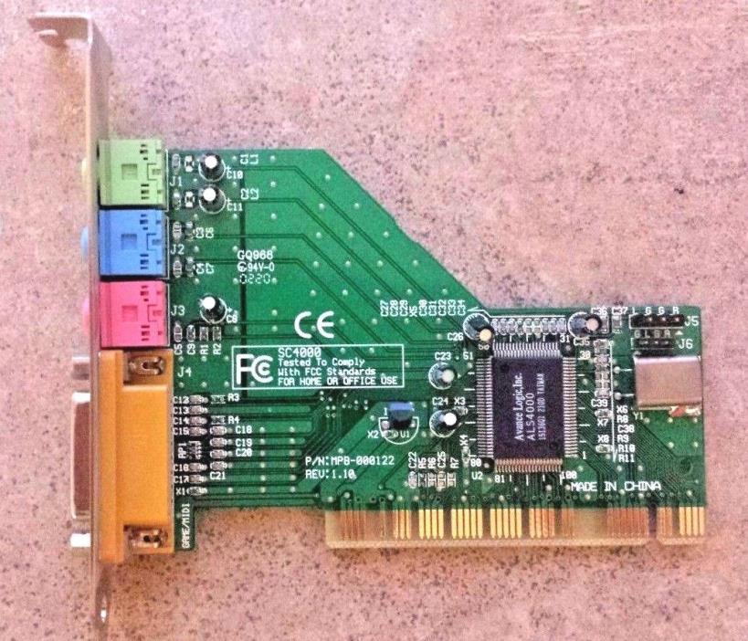 Avance Logic SC4000 MPB-000122 Rev 1.10 PCI Sound Card ALS4000