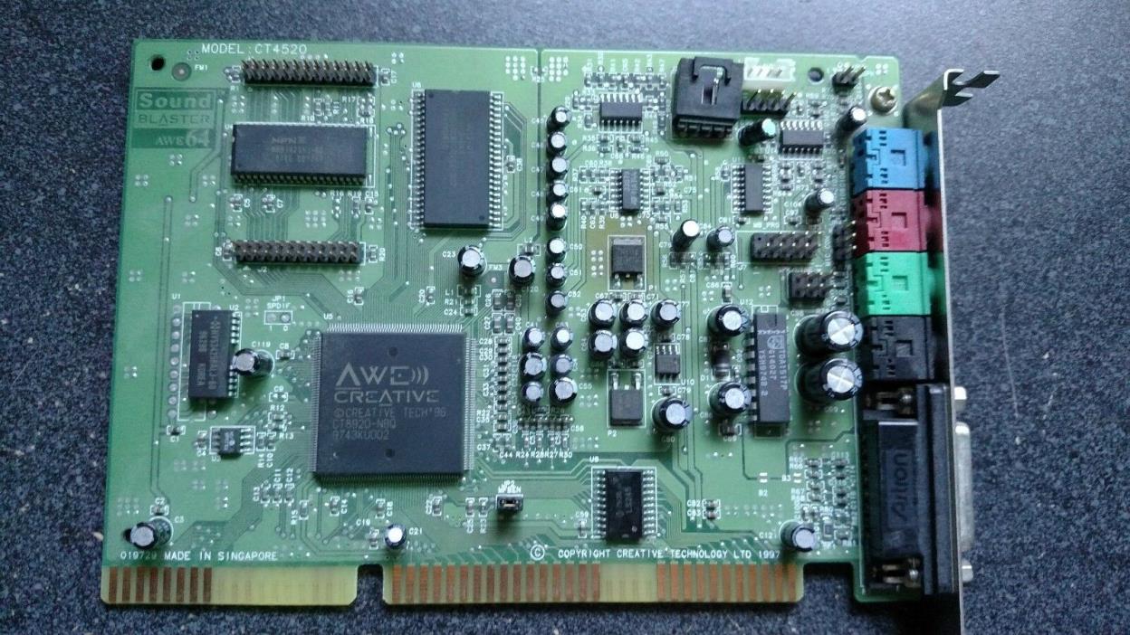 Creative Labs SOUND BLASTER AWE64 CT4520 VINTAGE 16-bit  ISA SOUND CARD