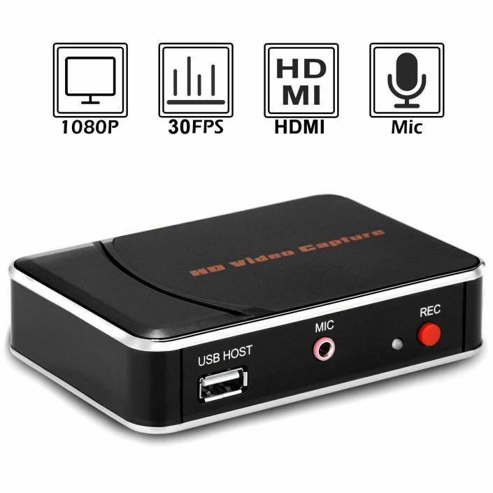 HDMI Game Capture Card HD 1080P Video Record Save to USB Disk For PS4 Xbox Wii U