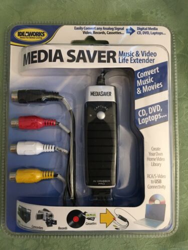 Ideaworks Media Saver Music + Video USB Analog to Digital Converter NEW & SEALED