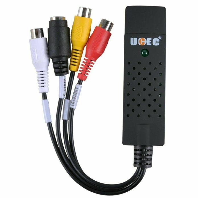 UCEC USB 2.0 Video Audio Capture Card Device Adapter VHS VCR TV to DVD Conver...