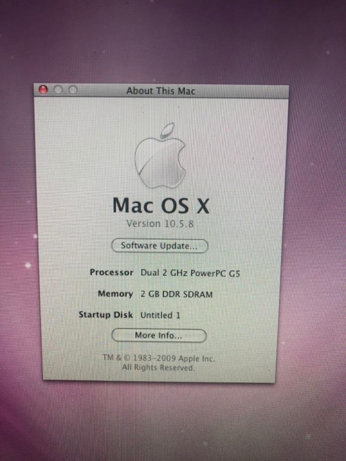 Apple PowerMac 7,3 G5  G5@ 2DP x 2GHz 2GB 160HD -