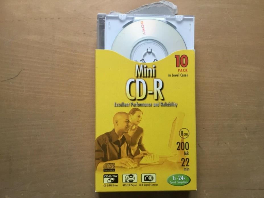 Sony Mini CD-R 10 Pack with Jewel Cases 200MB 22min - Free Shipping