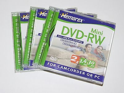 Lot Of 3 Memorex Mini DVD-R NEW For Camcorder Or PC