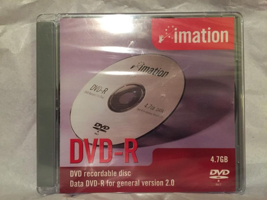 1 New/sealed, DVD-R Disc, Recordable Blank Media, 4.7GB, Imation brand V2.0 2002