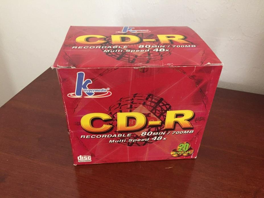 Hypermedia CD-R Recordable 80 min 700 MB multi speed 32x Slim Case 20 Pack NIB