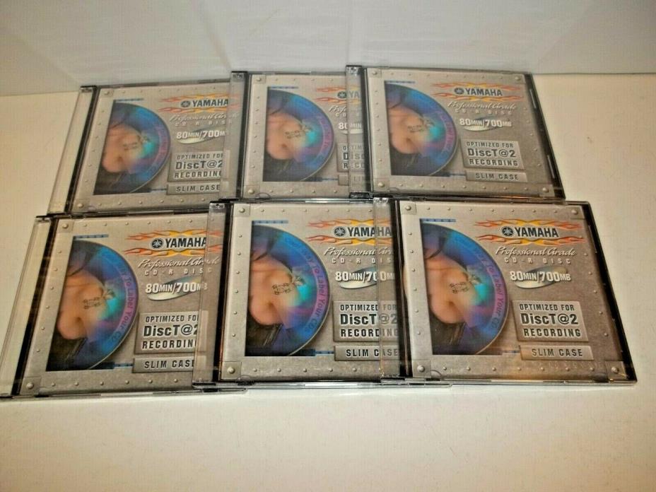 LOT OF 6 Yamaha PROFESSIONAL CD-R 700 mb 80 Min CD Recordable Discs New, Sealed