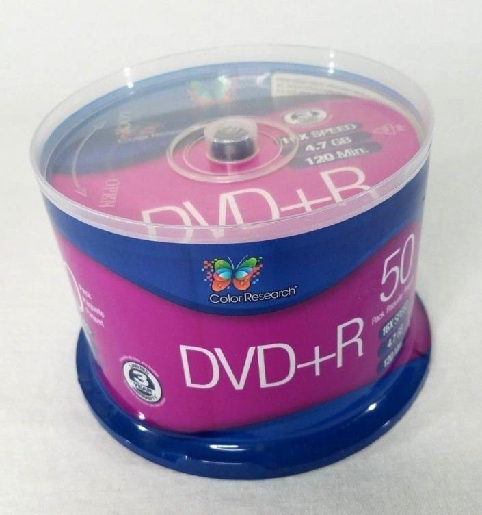 Color Research  DVD+R 50 pack 16X Speed 4.7 GB 120 min. Sealed