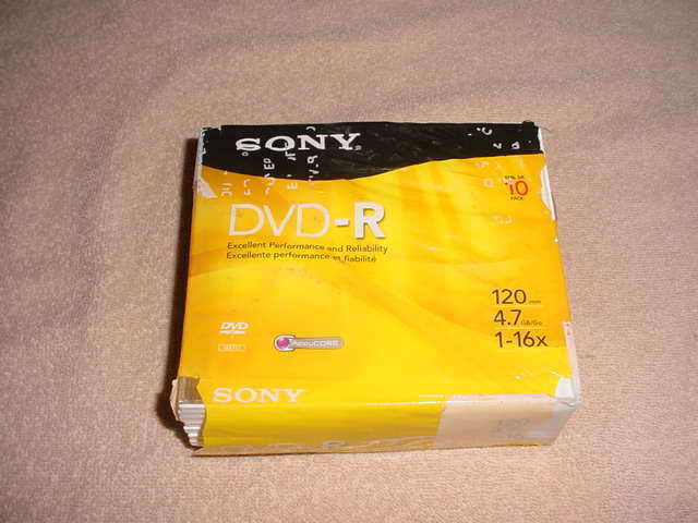 Sony DVD-R Disc 10-Pack ~ 120 min ~4.7 GB 1-16X    NEW