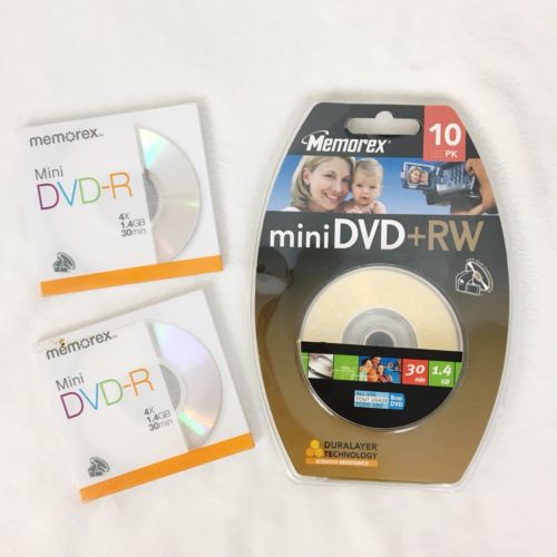 12 Pack Lot Memorex Mini DVD-R + RW 30 Minute 1.4 GB NEW